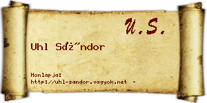 Uhl Sándor névjegykártya
